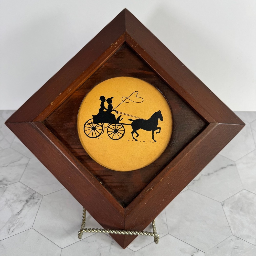 Vintage Turner Manufacturing Horse Drawn Carriage Silhouette Art‎ Wood Folk Art
